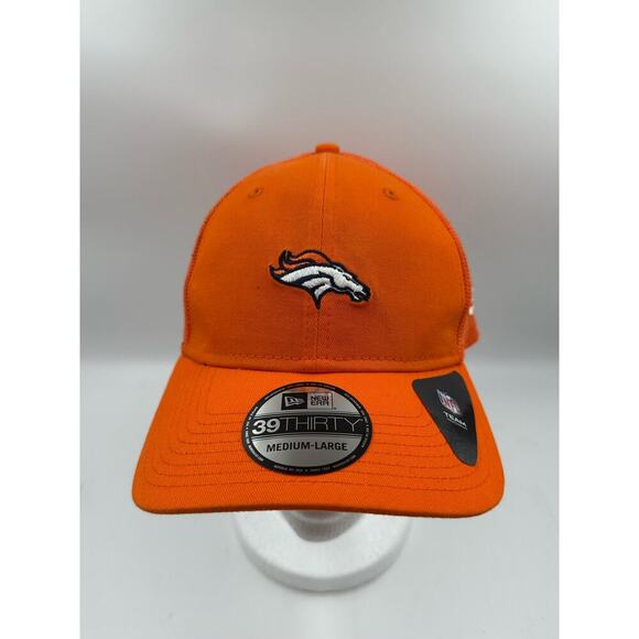 Denver Broncos New Era 39Thirty Men’s Size: M/L Orange Team Classic - Picture 1 of 6